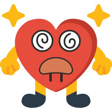 kalp karikatürü vektör çizimi