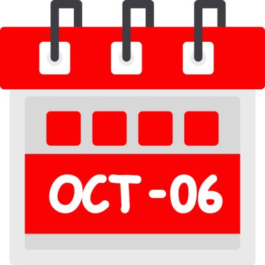 Ekim 15 - Takvim simgesi - Takvim düz vektör çizimi