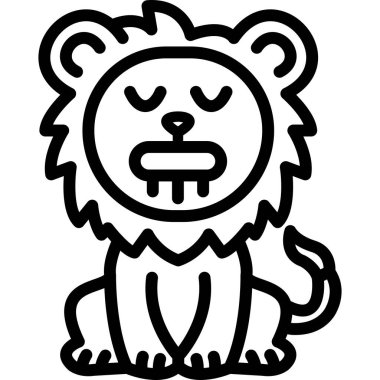 sinirli aslan simgesi simgesi ana hat biçiminde