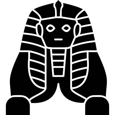 Mısır heykeli, sembol, vektör çizimi. Antik Mısır tanrısı