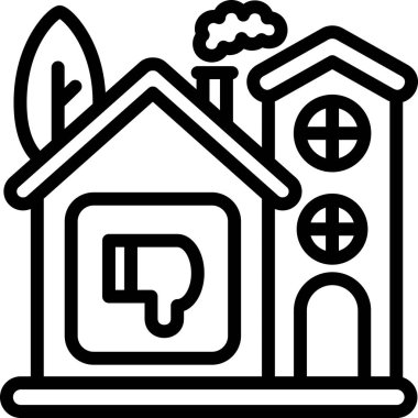 Bina. Web simgesi basit illüstrasyon