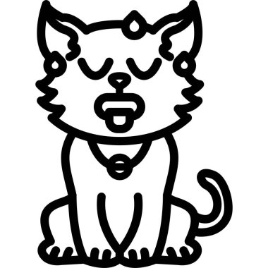 kedi ağı simgesi, basit vektör illüstrasyonu