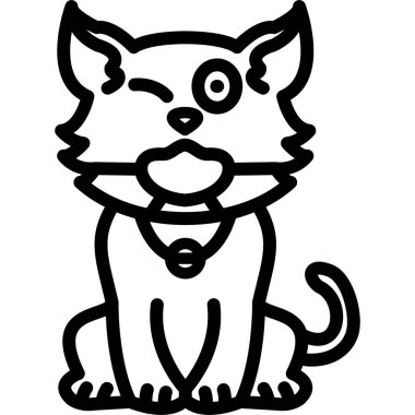 kedi hayvan simgesi taslak biçiminde