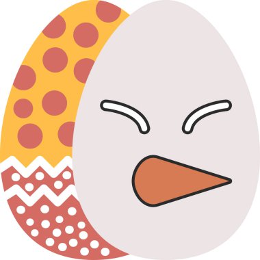 Paskalya yumurtası simgesi, vektör illüstrasyonu