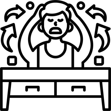 Stres bozukluğu simgesi ana hat biçiminde