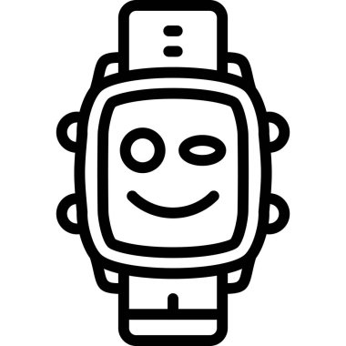 Kameraya bakan bir robotun karikatür çizimi