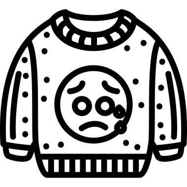 bebek kazağı ikonu. Beyaz arkaplanda izole edilmiş web tasarımı için çocuk örgü vektör simgesi