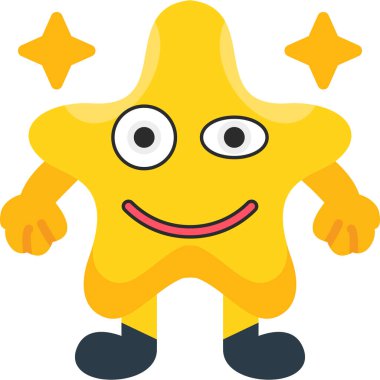 vektör çizgi film sarı yıldızı