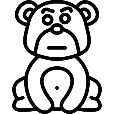 Hüzünlü bir ifadeyle bir oyuncak ayının karikatür çizimi