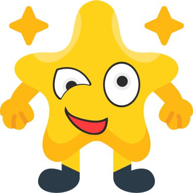 Sarı, şirin bir çizgi film karakterinin vektör çizimi