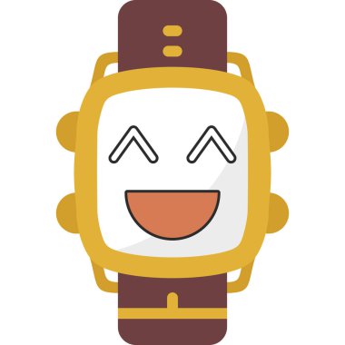 düz renk retro karikatür bir robot