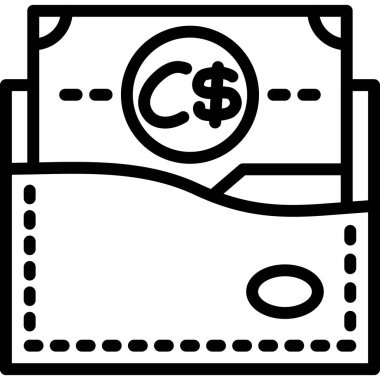 Dolar para ikonu vektör illüstrasyonu