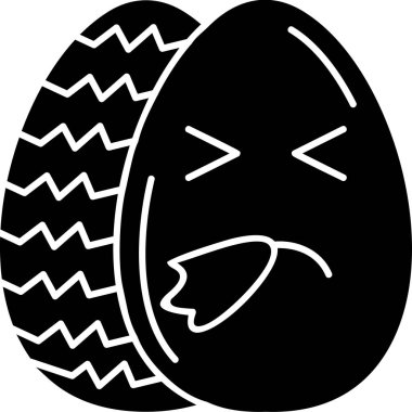 Yumurtanın kızgın yüzü, vektör, illüstrasyon, beyaz arka planda.