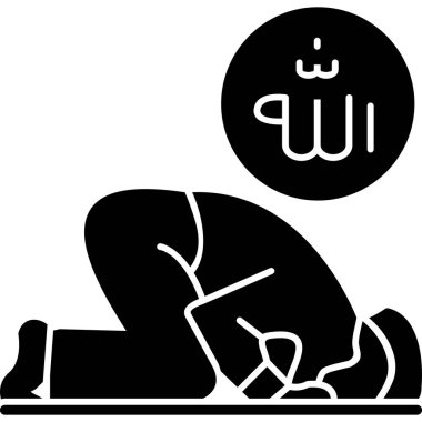 Müslüman adam tesettür simgesinde, basit stil