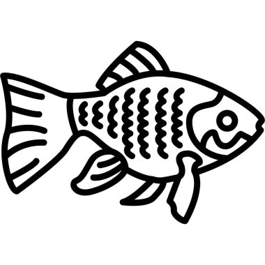 balık simgesi vektör illüstrasyonu