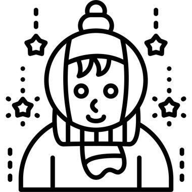 Atkısı ve atkısı olan kadın.