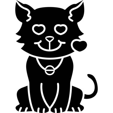 kedi hayvan hayvan ikonu vektör çizimi tasarımı