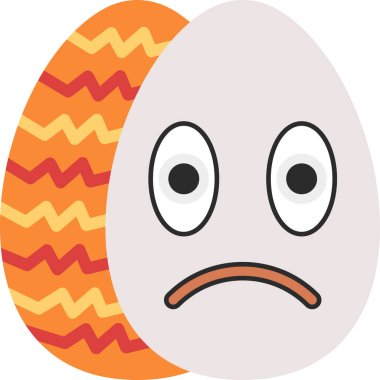 Üzgün yumurta, illüstrasyon, beyaz arkaplanda vektör.