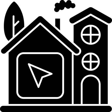 Ev. Web simgesi basit illüstrasyon