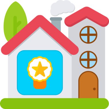 ev inşa simgesi düz stil