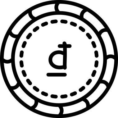 Ana hat biçiminde kripto para birimi para birimi simgesi