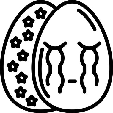 Ağlayan yumurta. Basit tasarım. Beyaz arkaplanda illüstrasyon