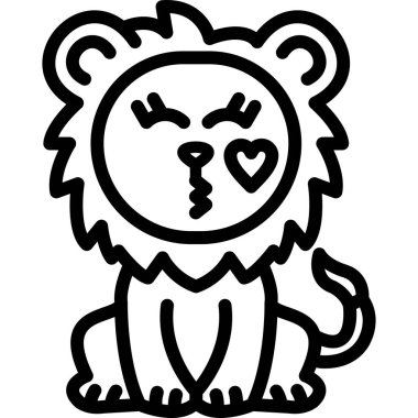 Kızgın aslan çizgi filmi, vektör illüstrasyon