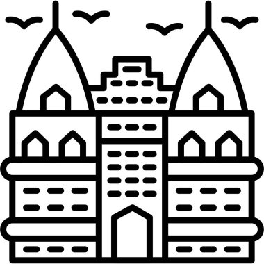 Bina. Web simgesi basit illüstrasyon