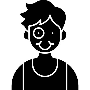 Genç adam avatar karakter vektör illüstrasyon tasarımı