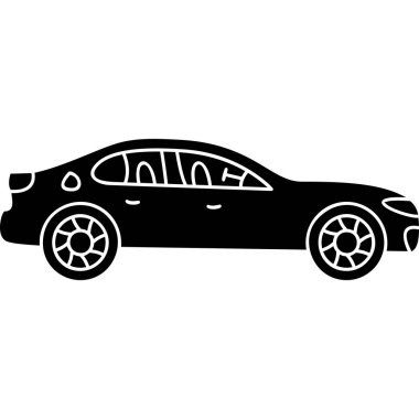 Araba ikonu. siyah basit vektör çizimi
