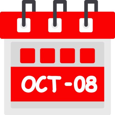 Ekim ayının takvim düz biçim simgesi