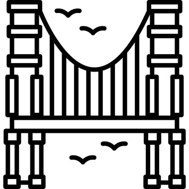 Mısır heykeli simgesi, vektör illüstrasyonu