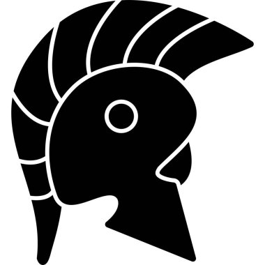 Düz dizaynlı Amerikan miğfer ikonu beyaz arka planda izole edilmiş. Yunan sembolü