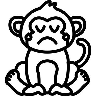 Maymun. Web simgesi basit illüstrasyon