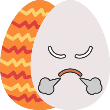 Üzücü Paskalya yumurtası, illüstrasyon, vektör, beyaz arka planda.