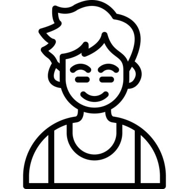 Kısa saçlı genç adam.