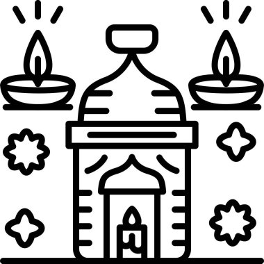 mum ışığı simgesi ana hat biçiminde