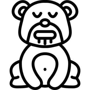 Mutlu bir yüzü olan sevimli bir çizgi film ayısı.