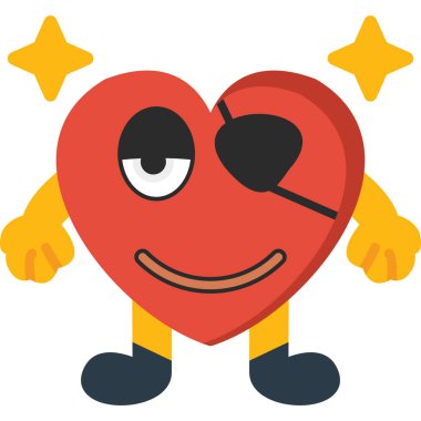 kalp karakteri çizgi film simgesi