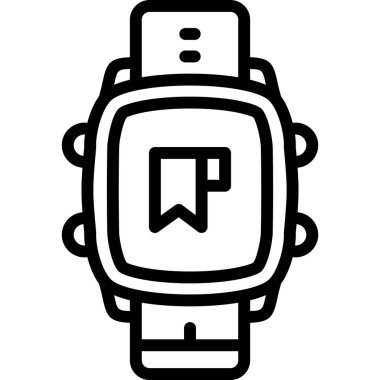 Akıllı saat simgesi ana hat vektörü. Akıllı saat. İzle