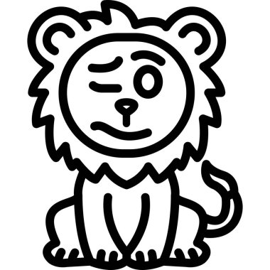 hayvan yüz ifadesi simgesi ana hat biçiminde