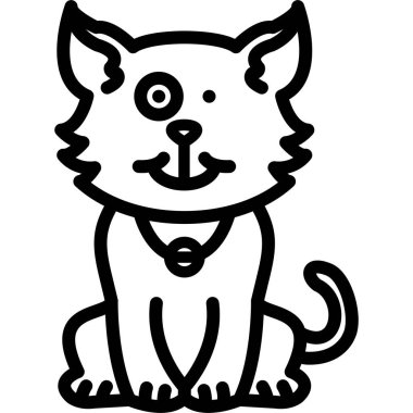 kedi hayvan simgesi taslak biçiminde