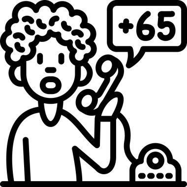 Cep telefonu simgesi, vektör işareti ile konuşan adam