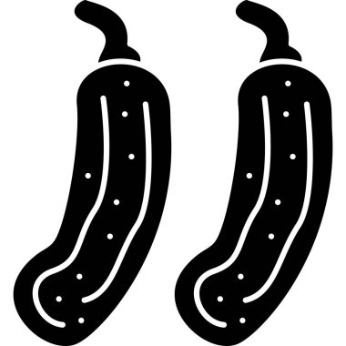 Beyaz arkaplandaki bir salatalık simgesinin vektör tasarımı