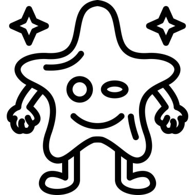 Bir yıldızlı yıldız, basit bir simge tasarımının vektör simgesi.