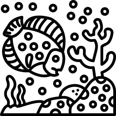 Beyaz arka planı olan bir balığın vektör çizimi