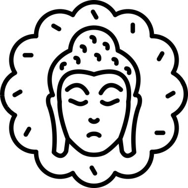 Buda meditasyon simgesi, vektör illüstrasyonu