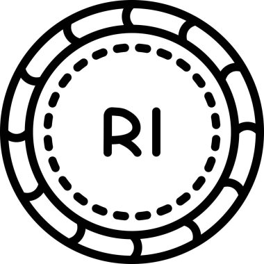 Outline tarzında kumarhane çipi kumar ikonu