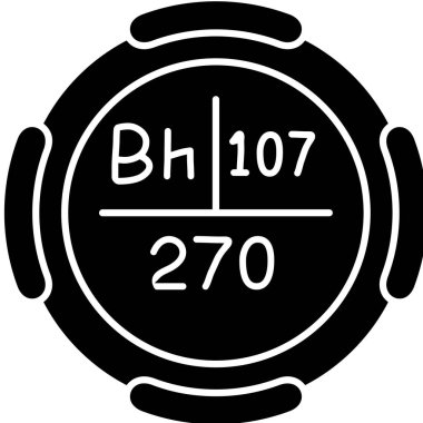 Çemberin arka planında siyah bir simge var.