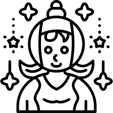 Bir kız simgesinin vektör illüstrasyonu